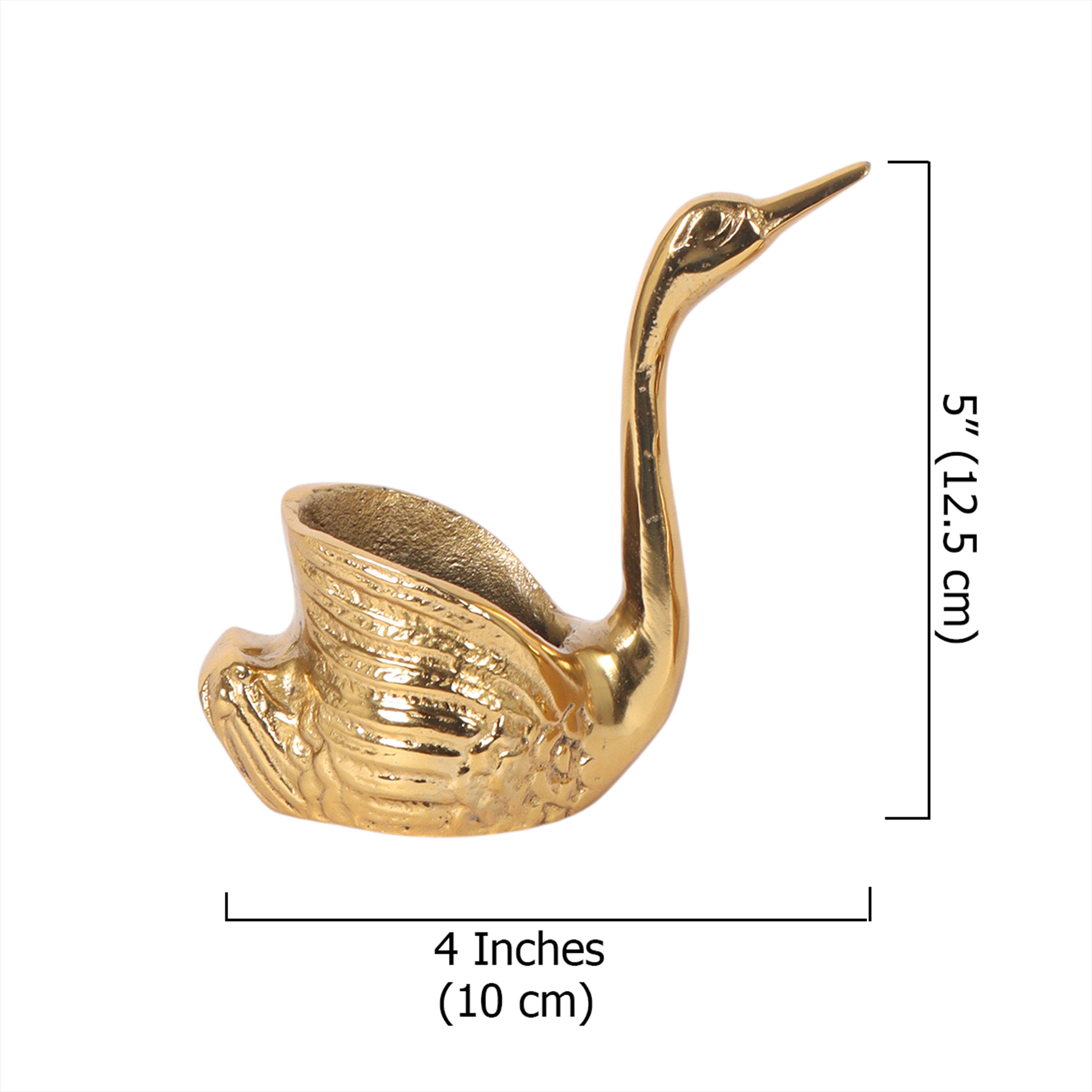 Kissing Swan Pair Showpiece, Aluminum Tealight Candle Holders, Golden Swan Showpiece for Living Room, Housewarming Gifts, Diwali