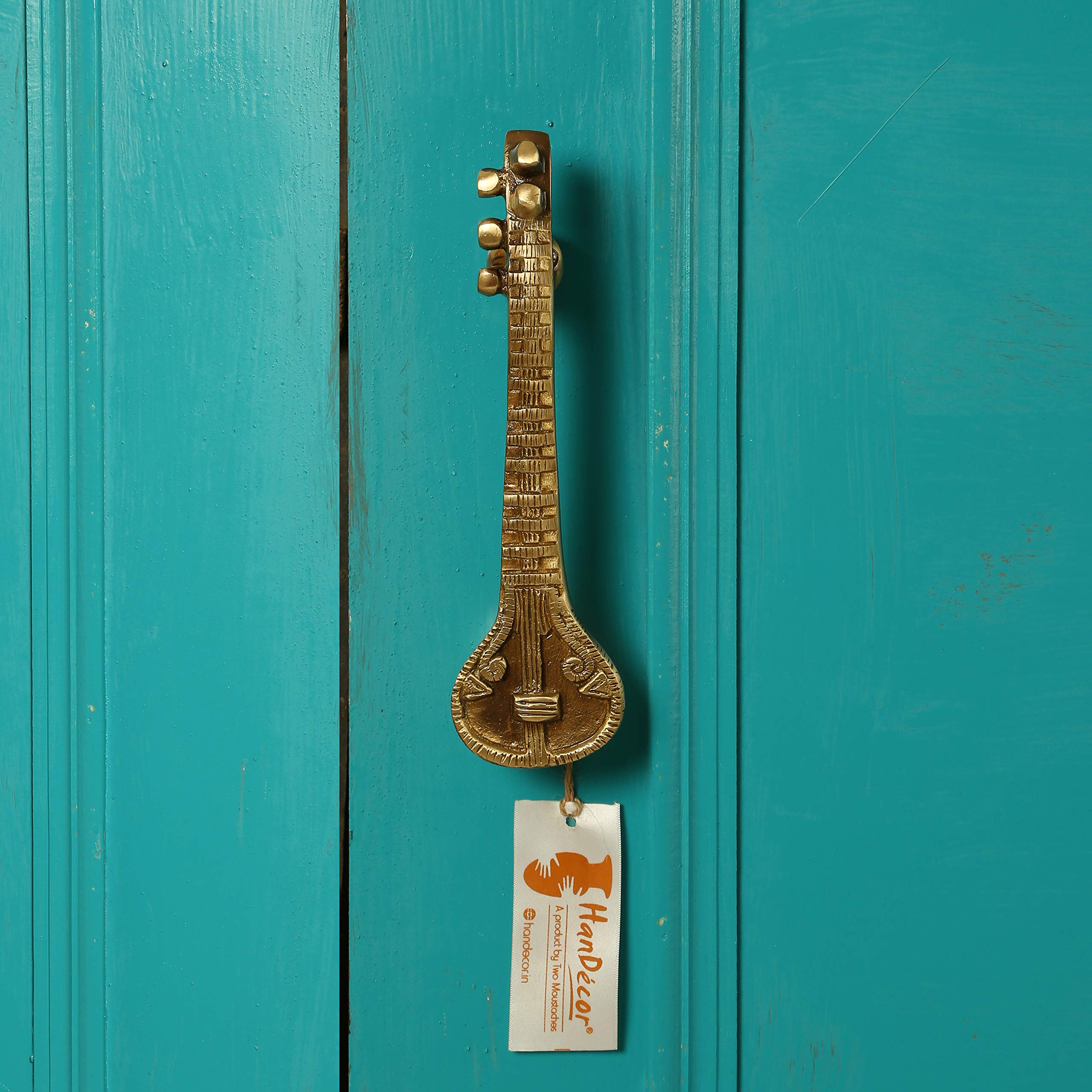Sitar Design Brass Door Handle