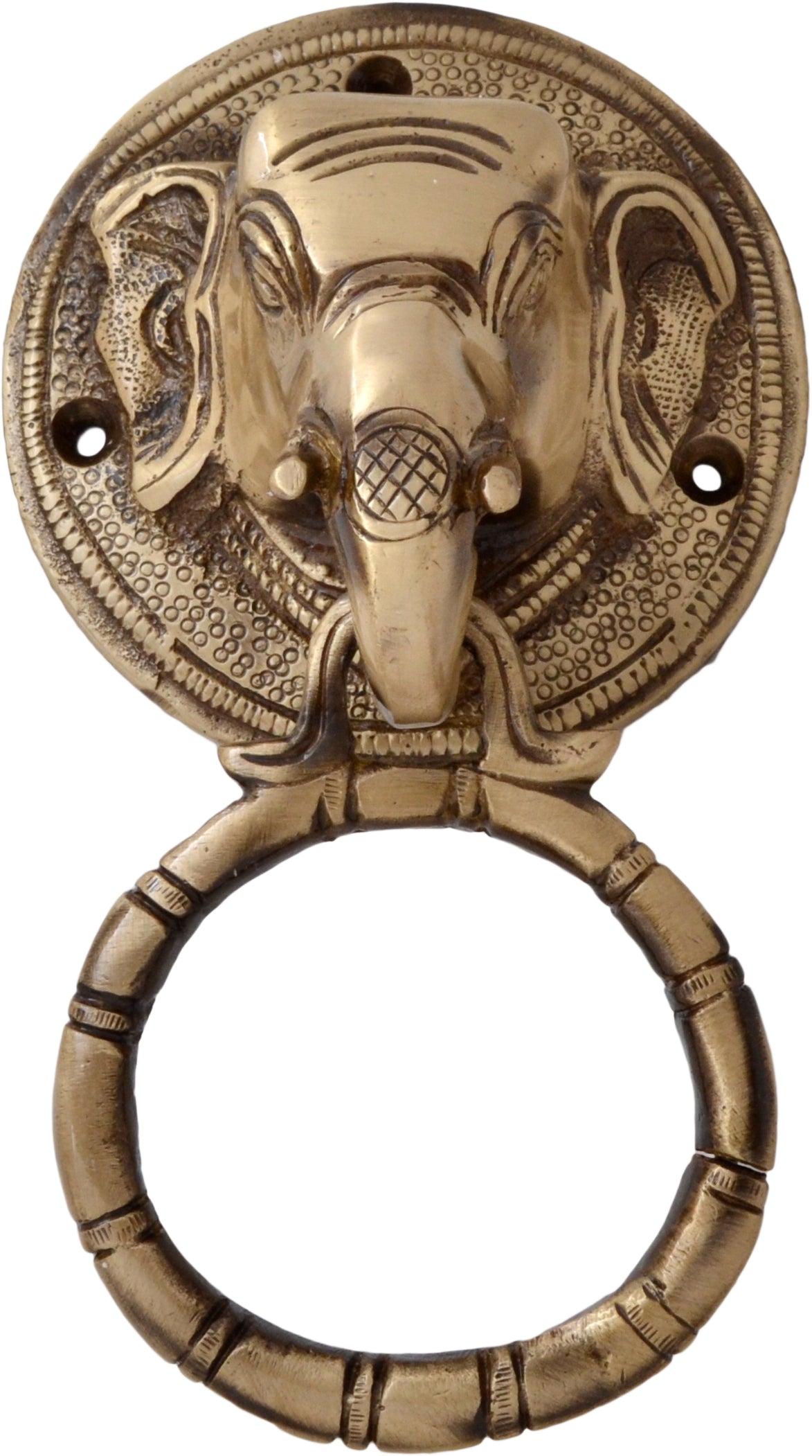 Elephant Face Brass Door Knocker