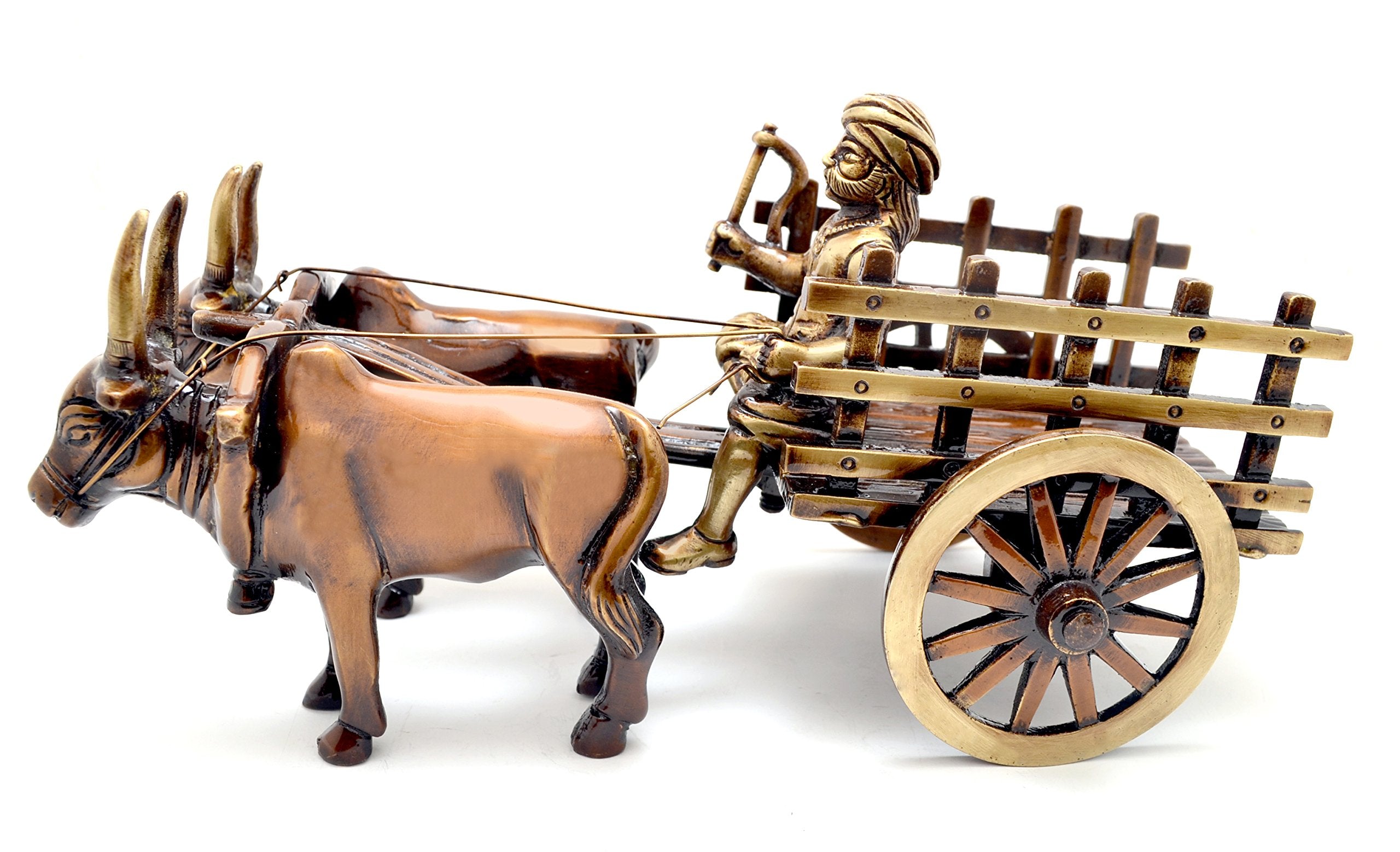 Vintage Bullock Cart Design Brass Decor Showpiece