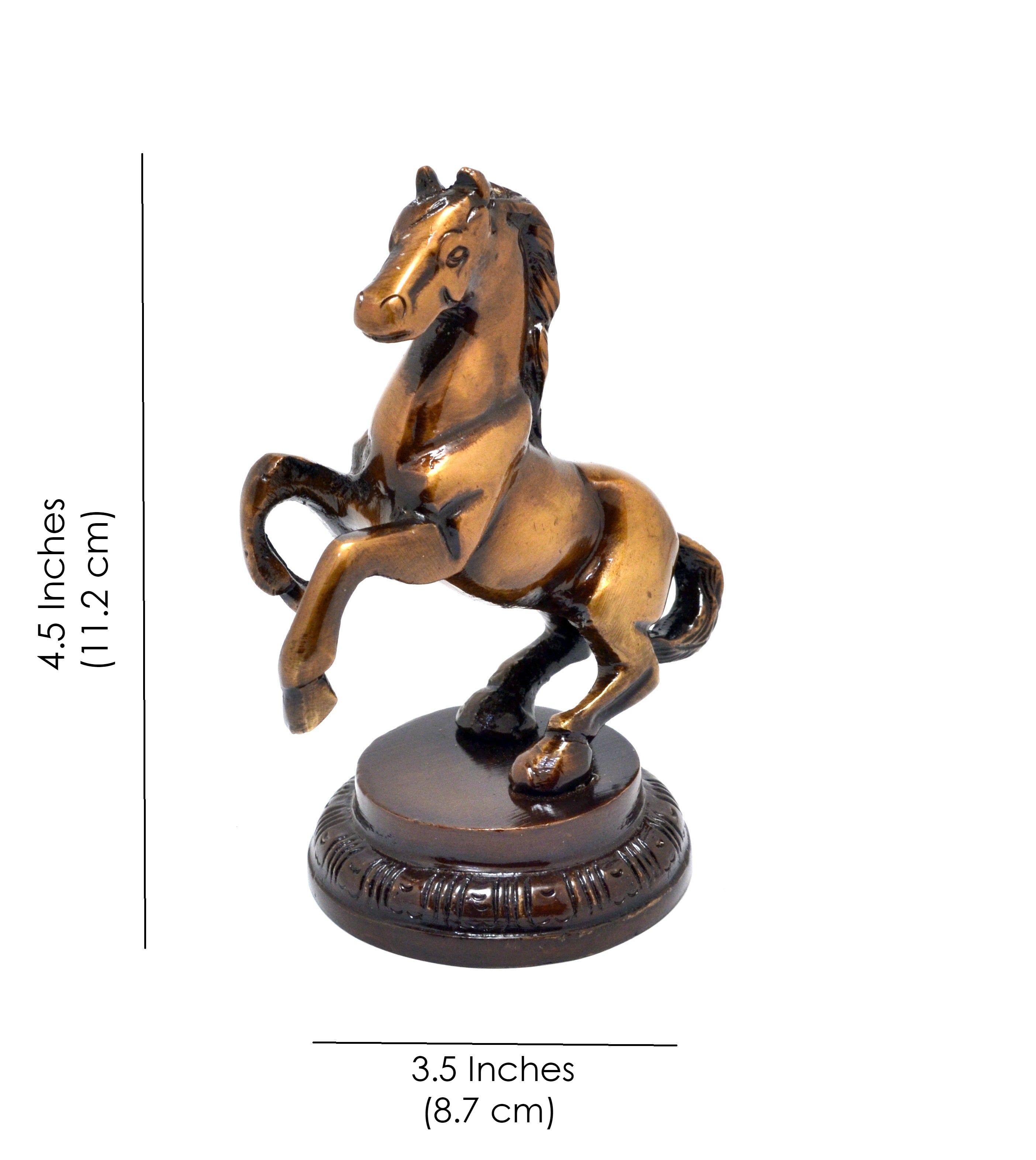 Uplifted Legs Horse Tableware Brass Showpiece