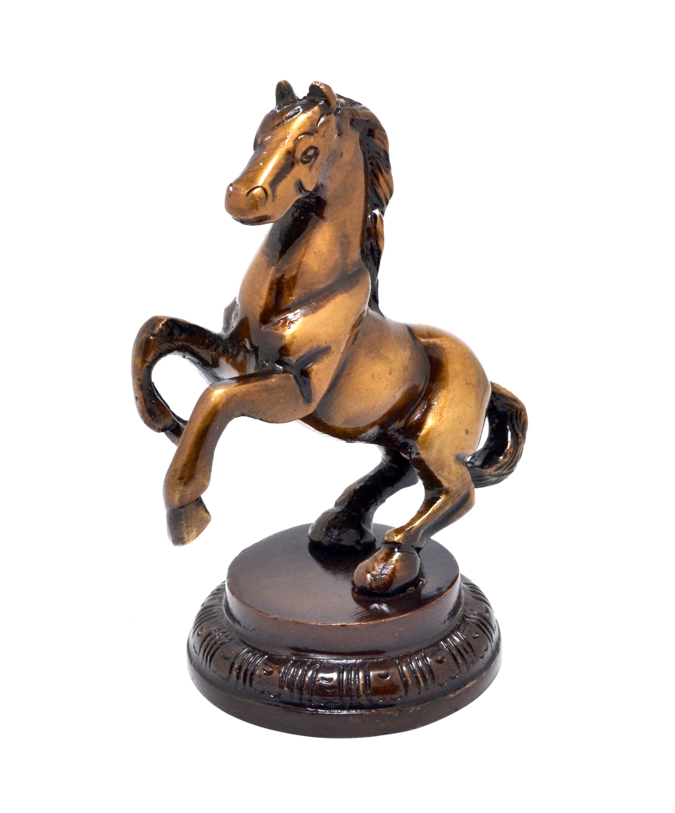 Uplifted Legs Horse Tableware Brass Showpiece