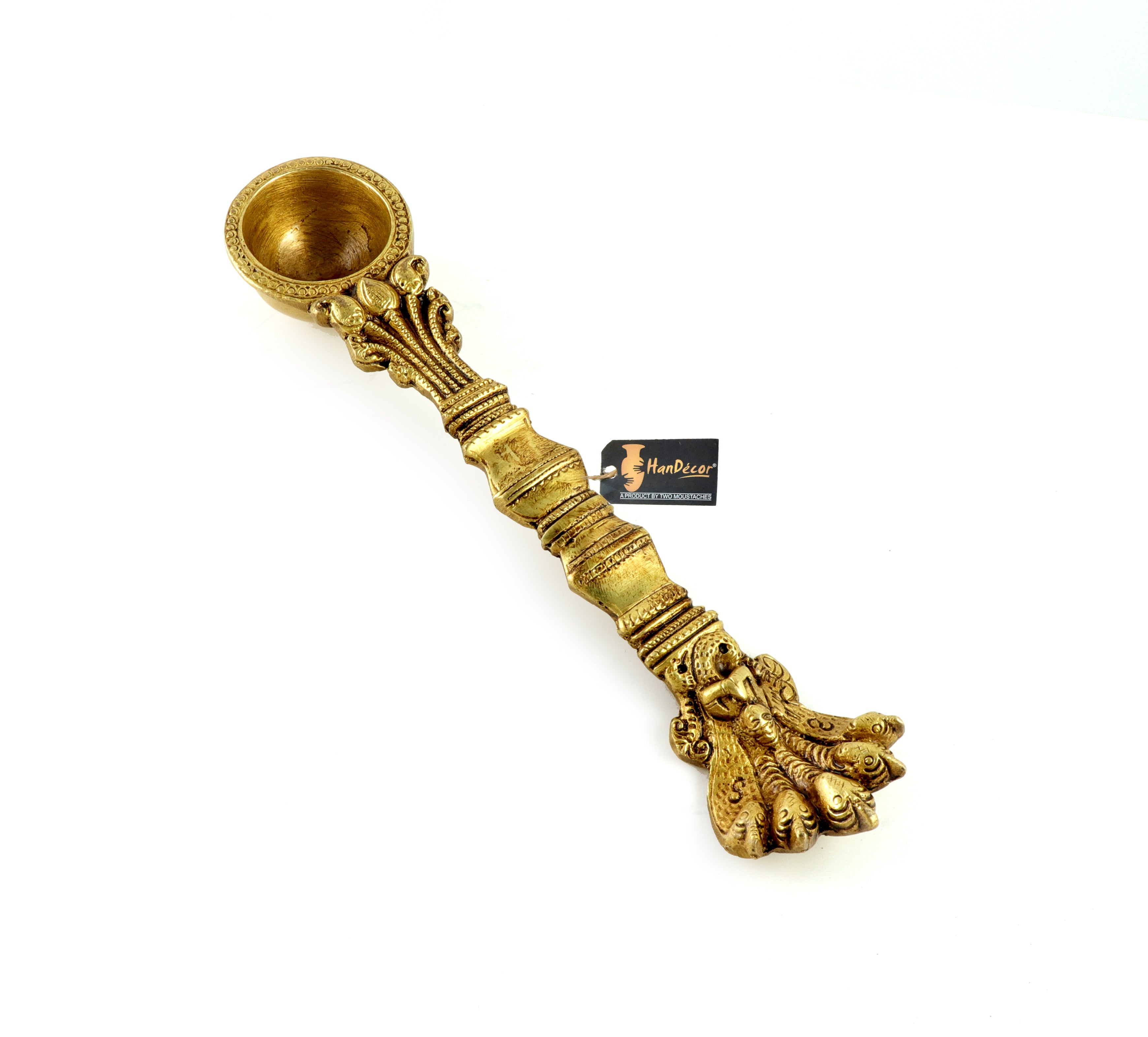 Brass Sheshnag Design Hawan Spoon