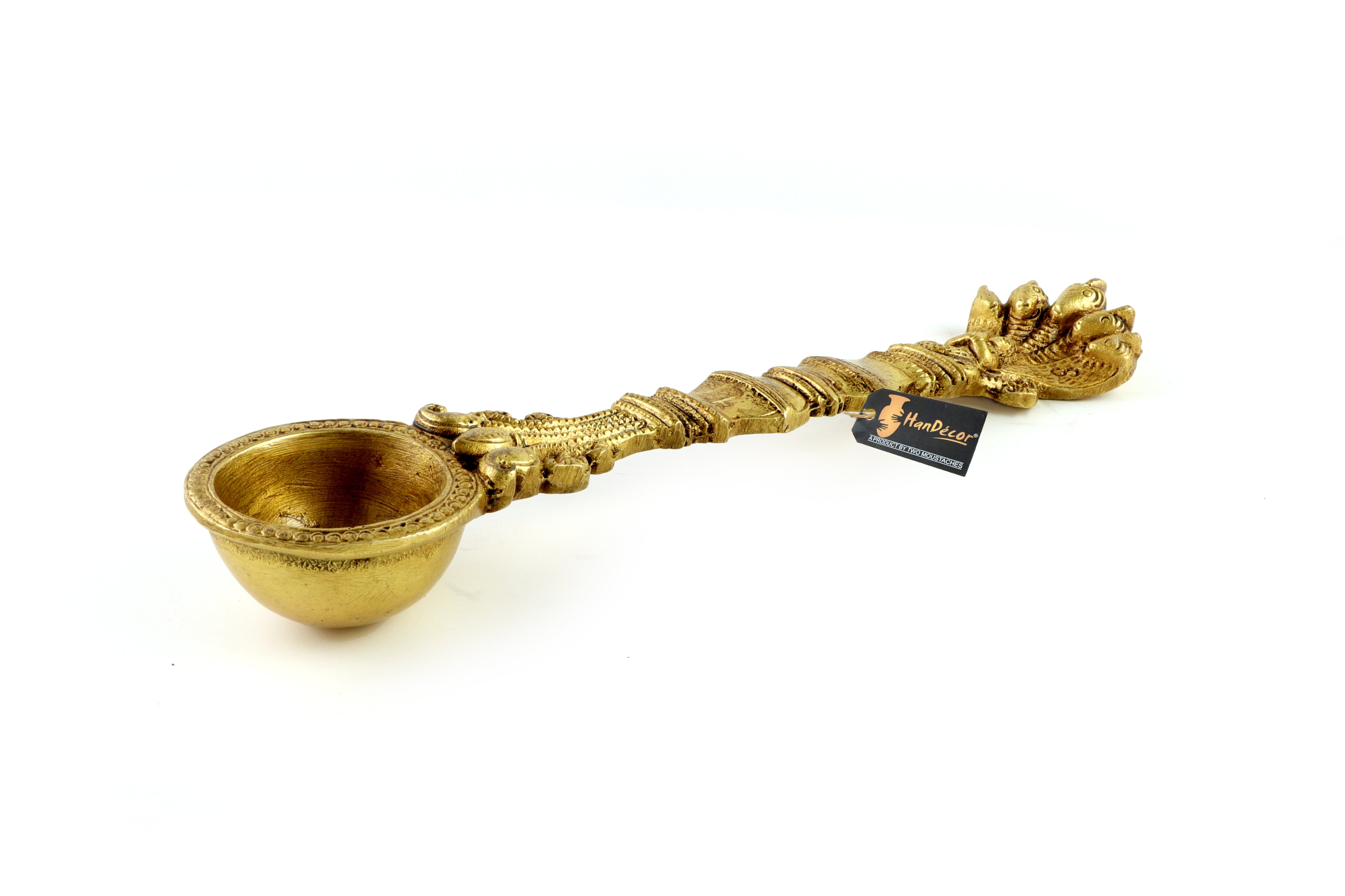 Brass Sheshnag Design Hawan Spoon