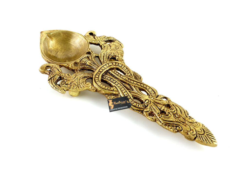 Decorative Design Brass Pooja Spoon 10 -  - Brass Antique  Collections